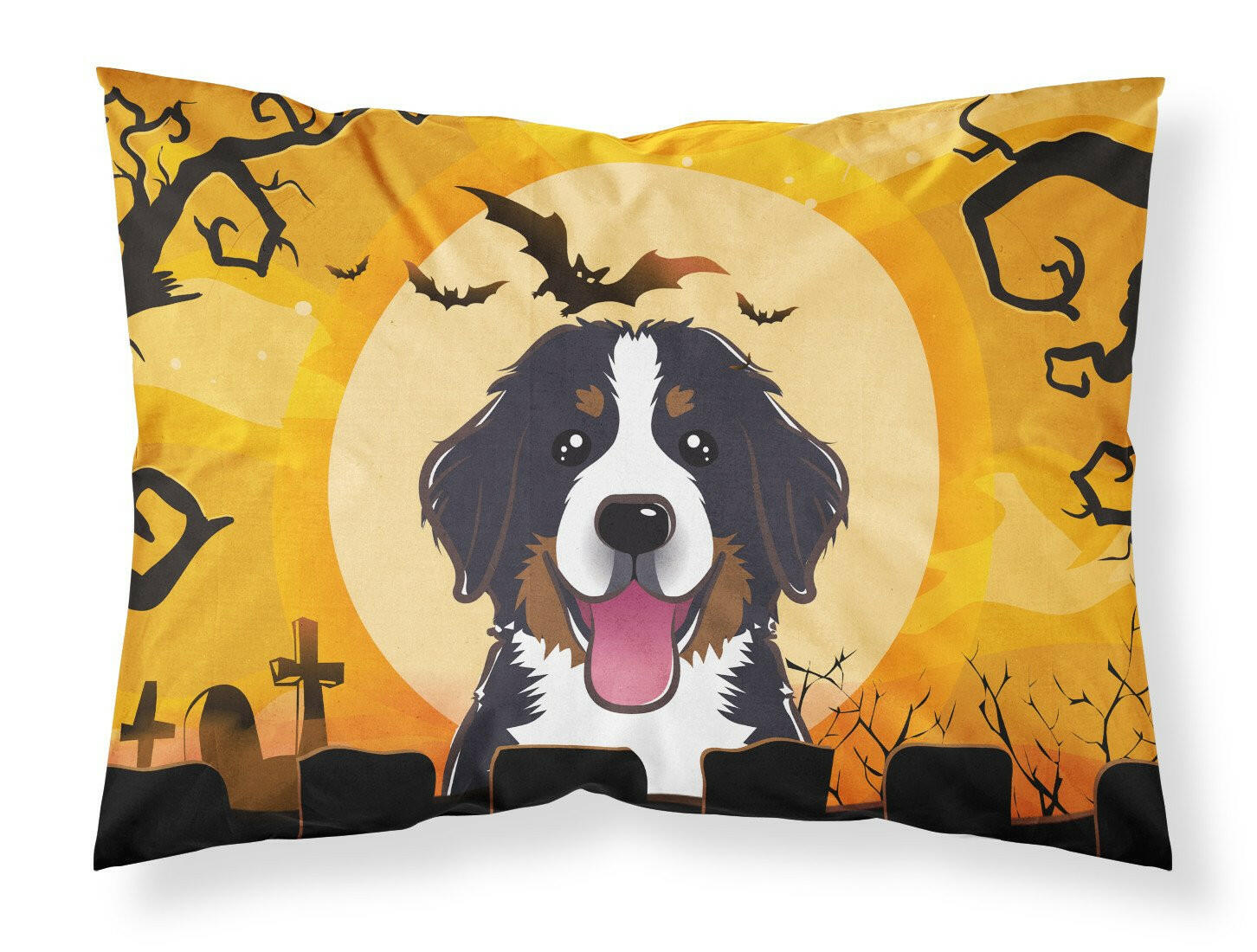 Halloween Bernese Mountain Dog Standard Pillowcase Lightweight Super Soft Easy Care Decorative Artwork Pillowcase, Standard