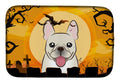 Halloween French Bulldog Dish Drying Mat Absorbent Dish Drying Mat Pad for Kitchen Counter Dish Drainer Mat for Countertop, 14 x 21", Multicolor