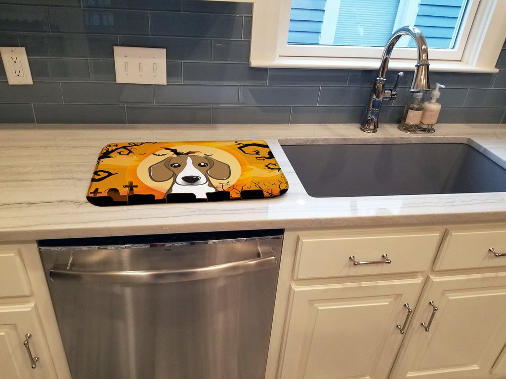 Halloween Beagle Dish Drying Mat Absorbent Dish Drying Mat Pad for Kitchen Counter Dish Drainer Mat for Countertop, 14 x 21", Multicolor