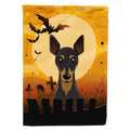 Halloween Min Pin House Flag 28x40 Porch Sleeve Pole Decorative Outside Yard Banner Artwork Wall Hanging, Polyester