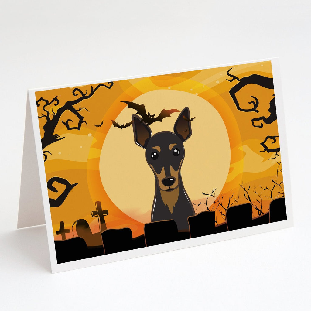 Halloween Min Pin Greeting Cards Pack of 8 Blank Cards with Envelopes Whimsical A7 Size 5x7