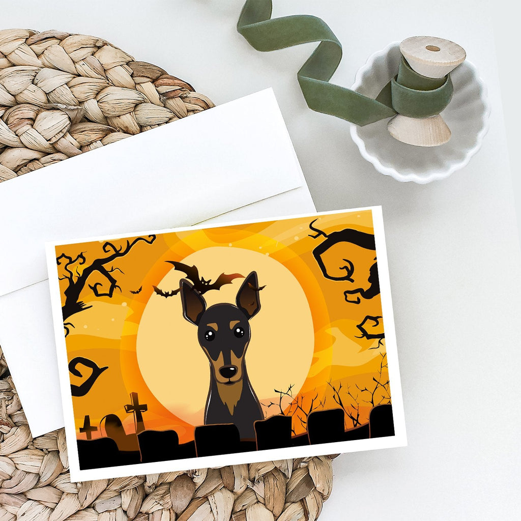 Halloween Min Pin Greeting Cards Pack of 8 Blank Cards with Envelopes Whimsical A7 Size 5x7