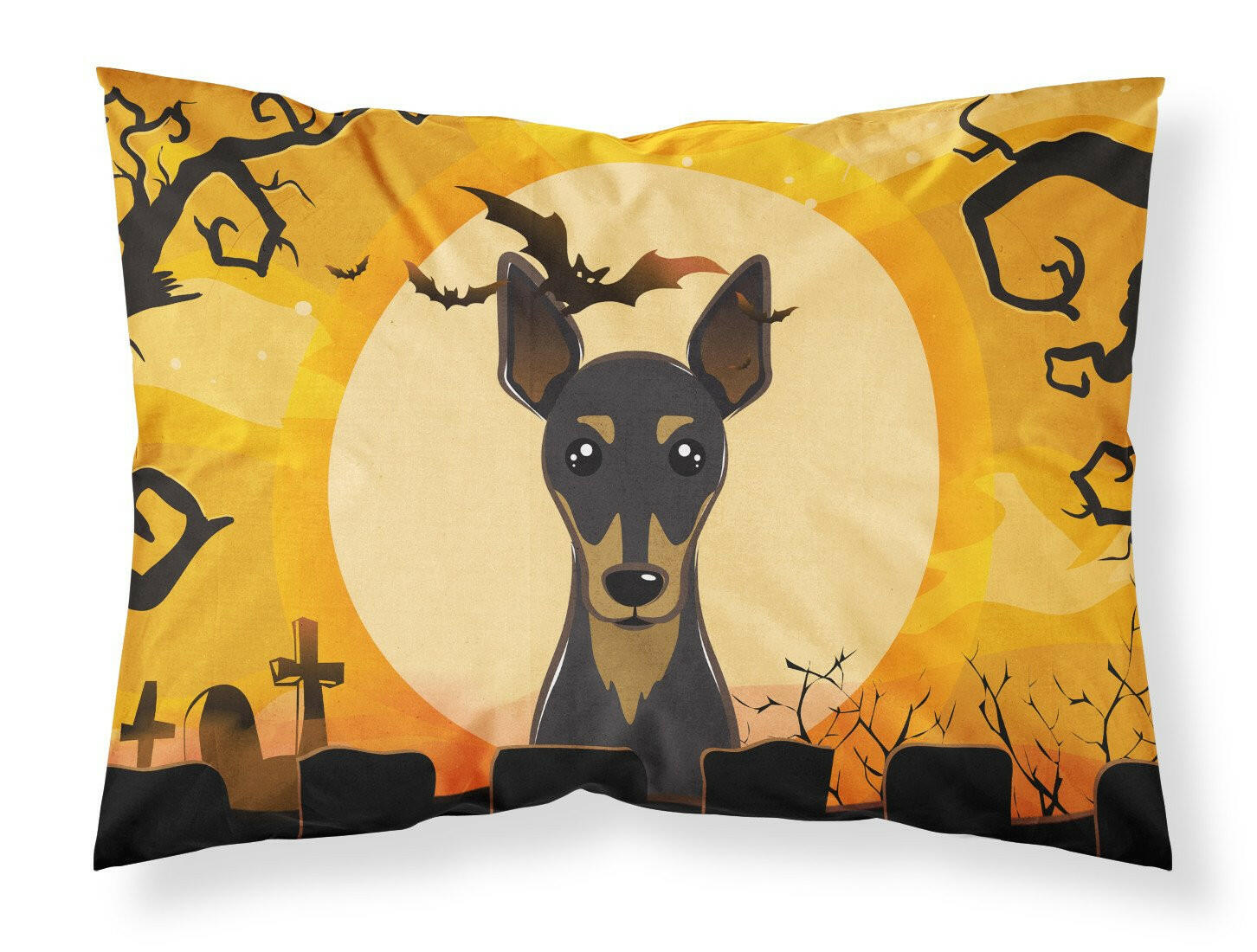Halloween Min Pin Standard Pillowcase Lightweight Super Soft Easy Care Decorative Artwork Pillowcase, Standard