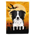 Halloween Border Collie House Flag 28x40 Porch Sleeve Pole Decorative Outside Yard Banner Artwork Wall Hanging, Polyester