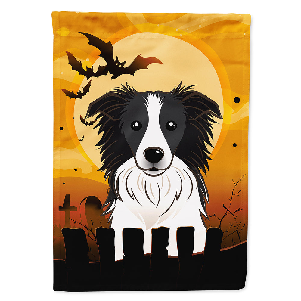 Halloween Border Collie House Flag 28x40 Porch Sleeve Pole Decorative Outside Yard Banner Artwork Wall Hanging, Polyester