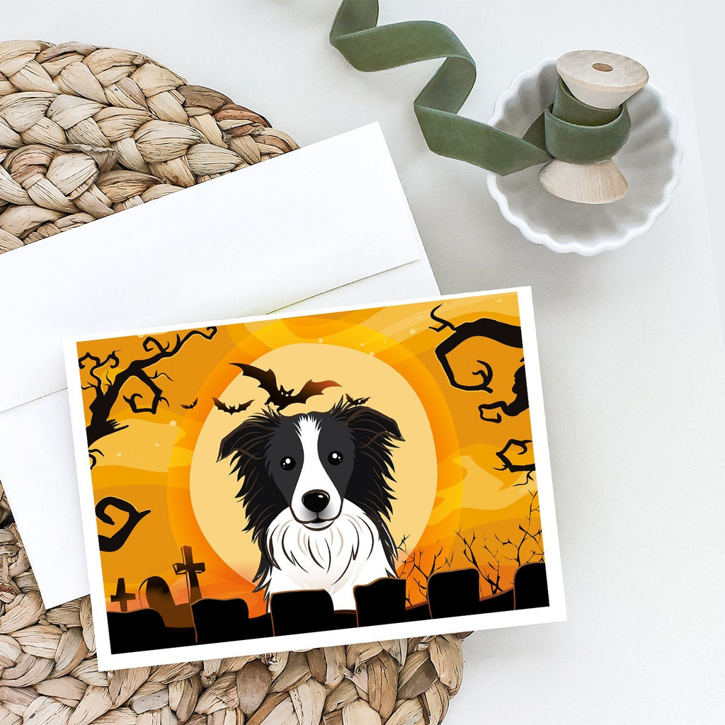 Halloween Border Collie Greeting Cards Pack of 8 Blank Cards with Envelopes Whimsical A7 Size 5x7