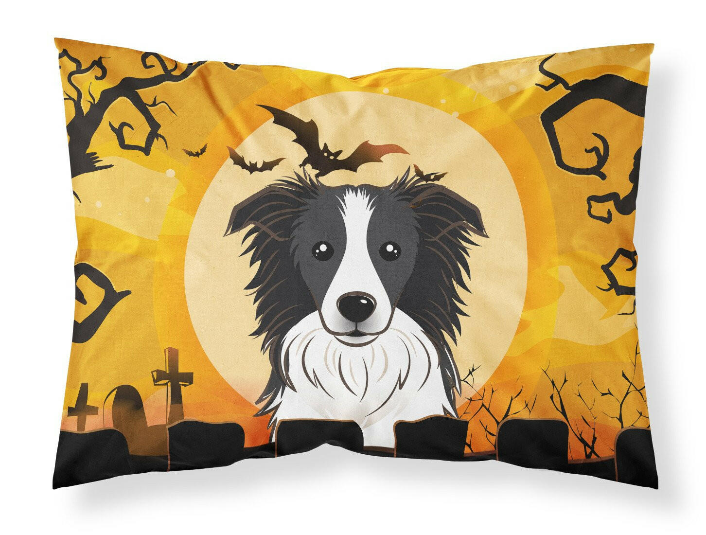 Halloween Border Collie Standard Pillowcase Lightweight Super Soft Easy Care Decorative Artwork Pillowcase, Standard
