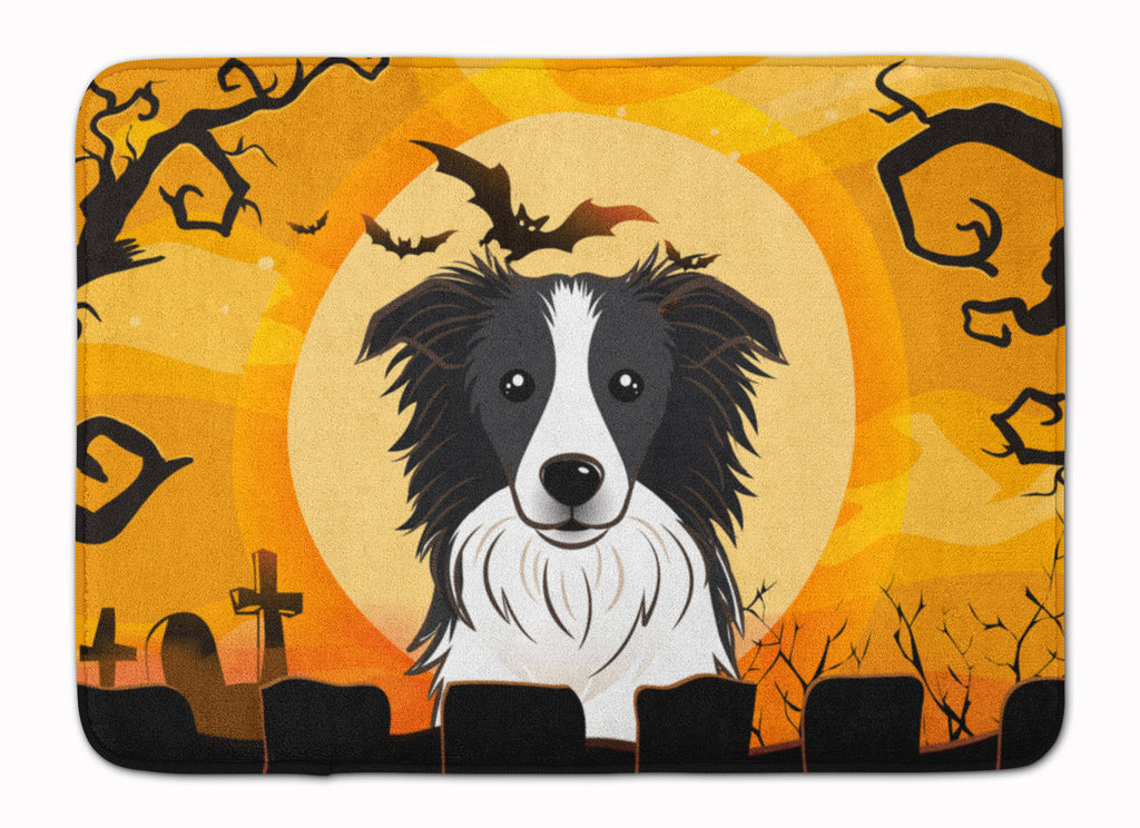 Halloween Border Collie Memory Foam Kitchen Mat Machine Washable Anti-Fatigue Cushion Comfort Bath or Kitchen Rug