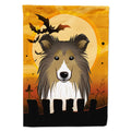 Halloween Sheltie House Flag 28x40 Porch Sleeve Pole Decorative Outside Yard Banner Artwork Wall Hanging, Polyester