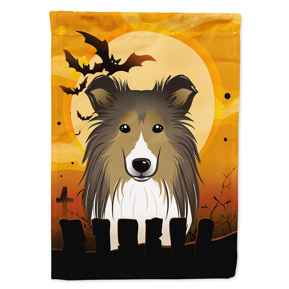 Halloween Sheltie House Flag 28x40 Porch Sleeve Pole Decorative Outside Yard Banner Artwork Wall Hanging, Polyester