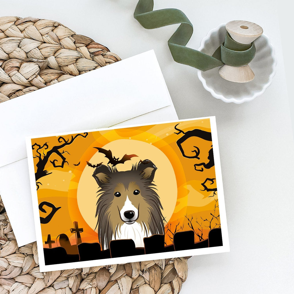 Halloween Sheltie Greeting Cards Pack of 8 Blank Cards with Envelopes Whimsical A7 Size 5x7