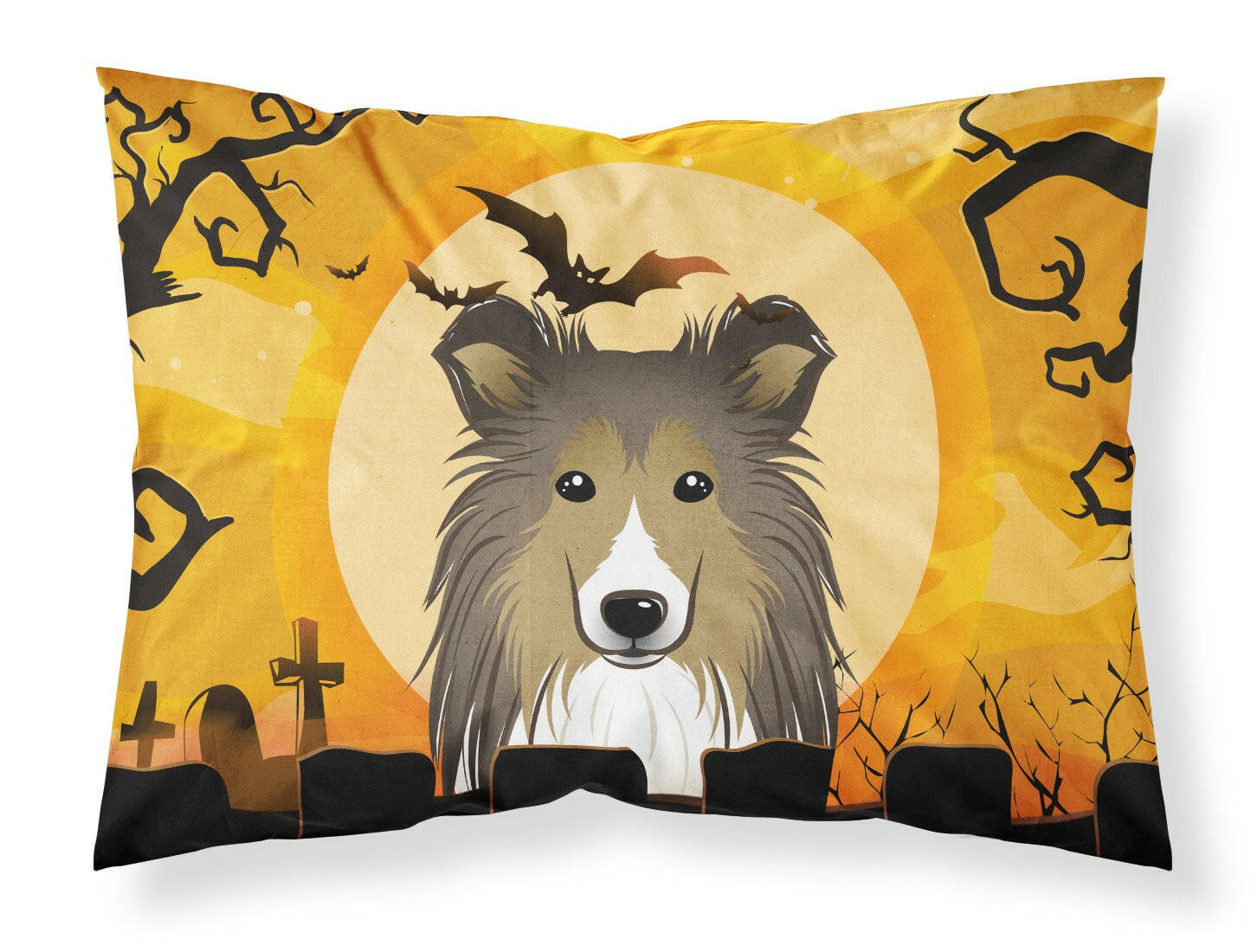 Halloween Sheltie Standard Pillowcase Lightweight Super Soft Easy Care Decorative Artwork Pillowcase, Standard