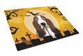 Halloween Basset Hound Cutting Board Tempered Glass Kitchen Cutting Surface, Heat Resistant Chopping, Non-Slip Feet, Food Prep & Serving