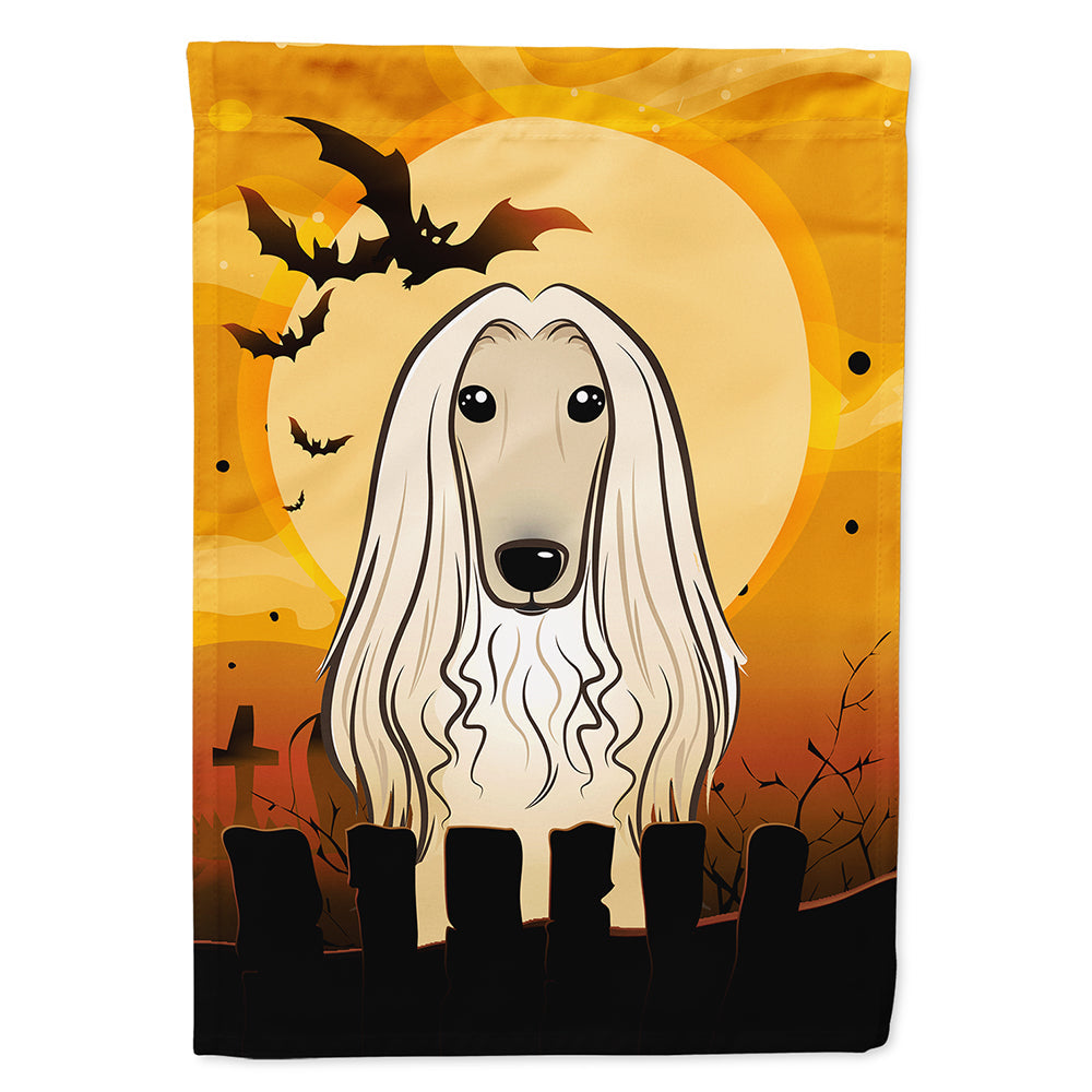 Halloween Afghan Hound House Flag 28x40 Porch Sleeve Pole Decorative Outside Yard Banner Artwork Wall Hanging, Polyester