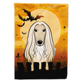 Halloween Afghan Hound House Flag 28x40 Porch Sleeve Pole Decorative Outside Yard Banner Artwork Wall Hanging, Polyester