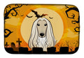 Halloween Afghan Hound Dish Drying Mat Absorbent Dish Drying Mat Pad for Kitchen Counter Dish Drainer Mat for Countertop, 14 x 21", Multicolor