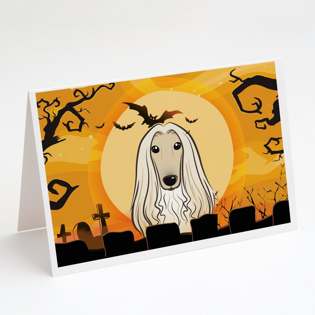 Halloween Afghan Hound Greeting Cards Pack of 8 Blank Cards with Envelopes Whimsical A7 Size 5x7