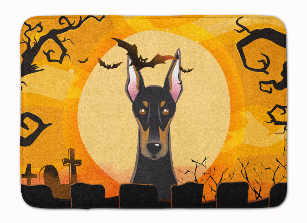 Halloween Doberman Memory Foam Kitchen Mat Machine Washable Anti-Fatigue Cushion Comfort Bath or Kitchen Rug
