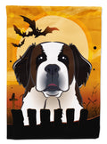 Halloween Saint Bernard House Flag 28x40 Porch Sleeve Pole Decorative Outside Yard Banner Artwork Wall Hanging, Polyester