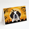 Halloween Saint Bernard Greeting Cards Pack of 8 Blank Cards with Envelopes Whimsical A7 Size 5x7