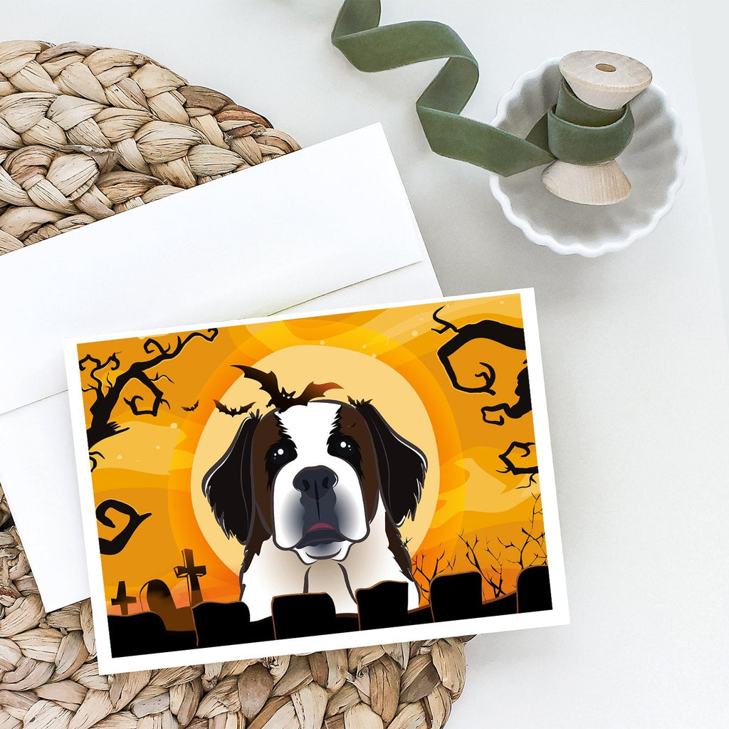 Halloween Saint Bernard Greeting Cards Pack of 8 Blank Cards with Envelopes Whimsical A7 Size 5x7