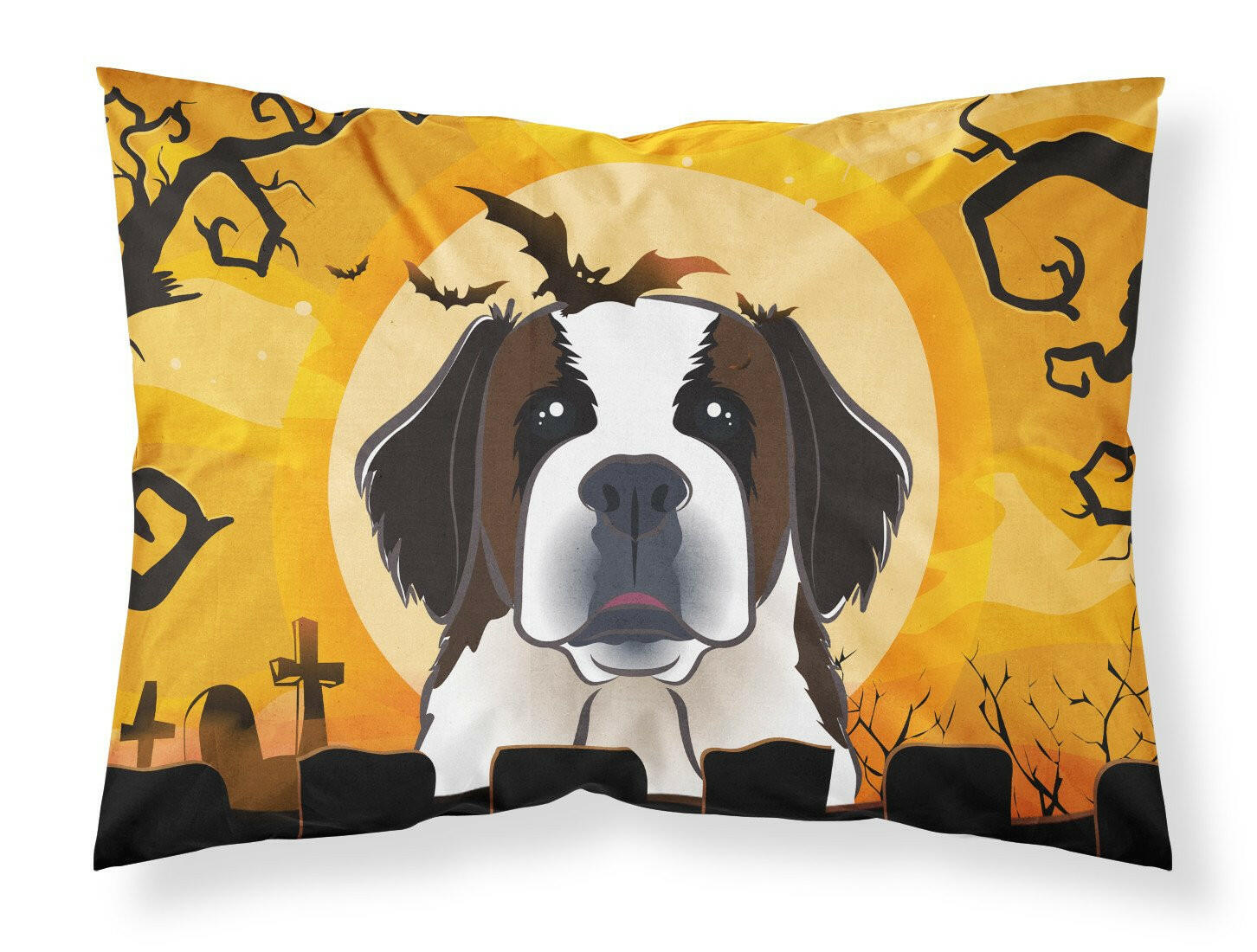Halloween Saint Bernard Standard Pillowcase Lightweight Super Soft Easy Care Decorative Artwork Pillowcase, Standard