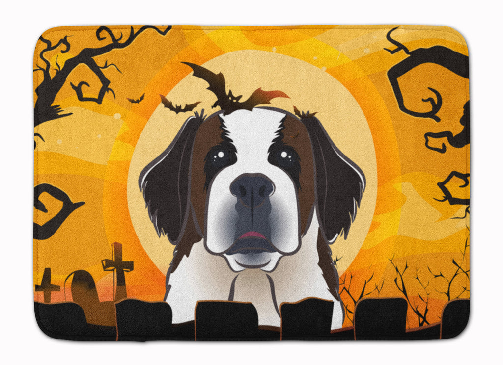 Halloween Saint Bernard Memory Foam Kitchen Mat Machine Washable Anti-Fatigue Cushion Comfort Bath or Kitchen Rug