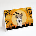 Halloween Wire Haired Fox Terrier Greeting Cards Pack of 8 Blank Cards with Envelopes Whimsical A7 Size 5x7