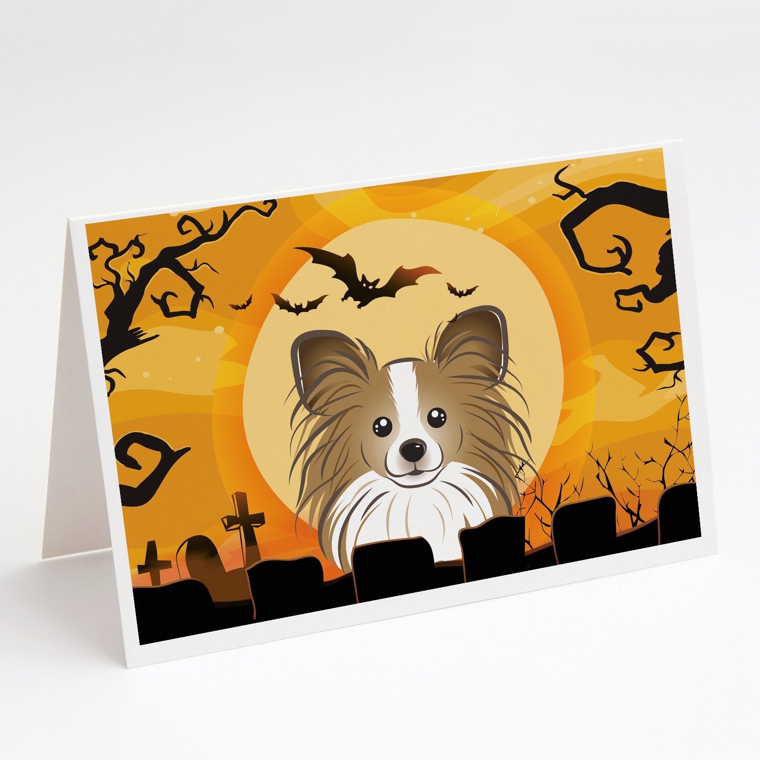 Halloween Papillon Greeting Cards Pack of 8 Blank Cards with Envelopes Whimsical A7 Size 5x7
