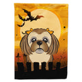 Halloween Chocolate Brown Shih Tzu House Flag 28x40 Porch Sleeve Pole Decorative Outside Yard Banner Artwork Wall Hanging, Polyester