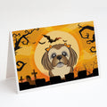 Halloween Chocolate Brown Shih Tzu Greeting Cards Pack of 8 Blank Cards with Envelopes Whimsical A7 Size 5x7