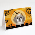Halloween Gray Silver Shih Tzu Greeting Cards Pack of 8 Blank Cards with Envelopes Whimsical A7 Size 5x7