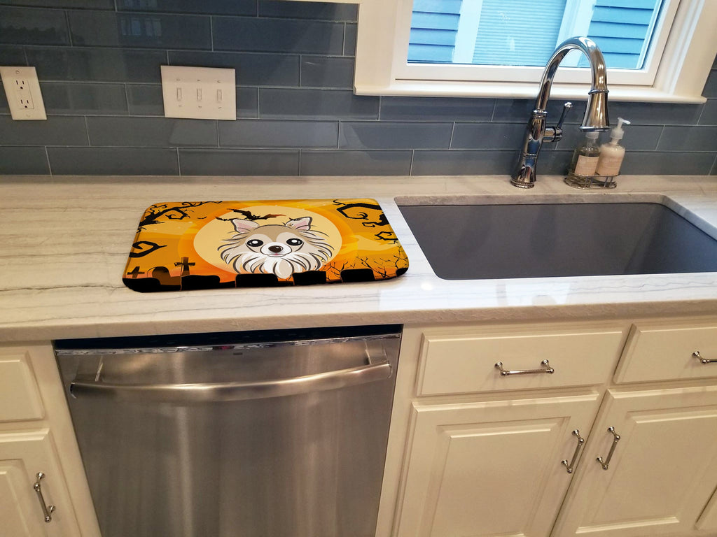 Halloween Chihuahua Dish Drying Mat Absorbent Dish Drying Mat Pad for Kitchen Counter Dish Drainer Mat for Countertop, 14 x 21", Multicolor