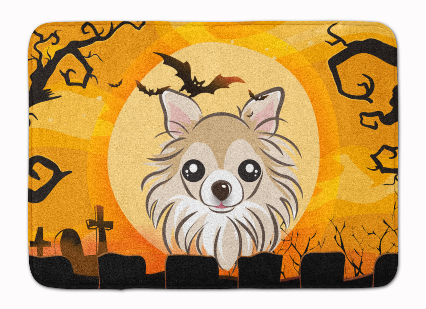 Halloween Chihuahua Memory Foam Kitchen Mat Machine Washable Anti-Fatigue Cushion Comfort Bath or Kitchen Rug