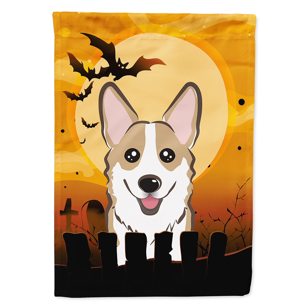 Halloween Sable Corgi House Flag 28x40 Porch Sleeve Pole Decorative Outside Yard Banner Artwork Wall Hanging, Polyester
