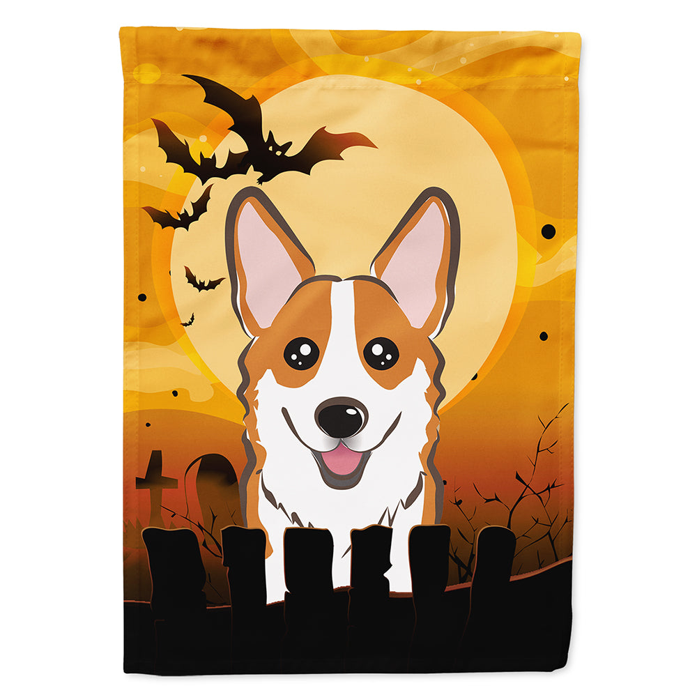 Halloween Red Corgi House Flag 28x40 Porch Sleeve Pole Decorative Outside Yard Banner Artwork Wall Hanging, Polyester