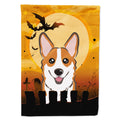 Halloween Red Corgi House Flag 28x40 Porch Sleeve Pole Decorative Outside Yard Banner Artwork Wall Hanging, Polyester