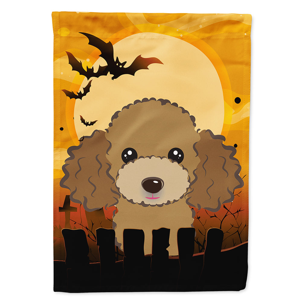 Halloween Chocolate Brown Poodle House Flag 28x40 Porch Sleeve Pole Decorative Outside Yard Banner Artwork Wall Hanging, Polyester