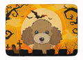 Halloween Chocolate Brown Poodle Memory Foam Kitchen Mat Machine Washable Anti-Fatigue Cushion Comfort Bath or Kitchen Rug