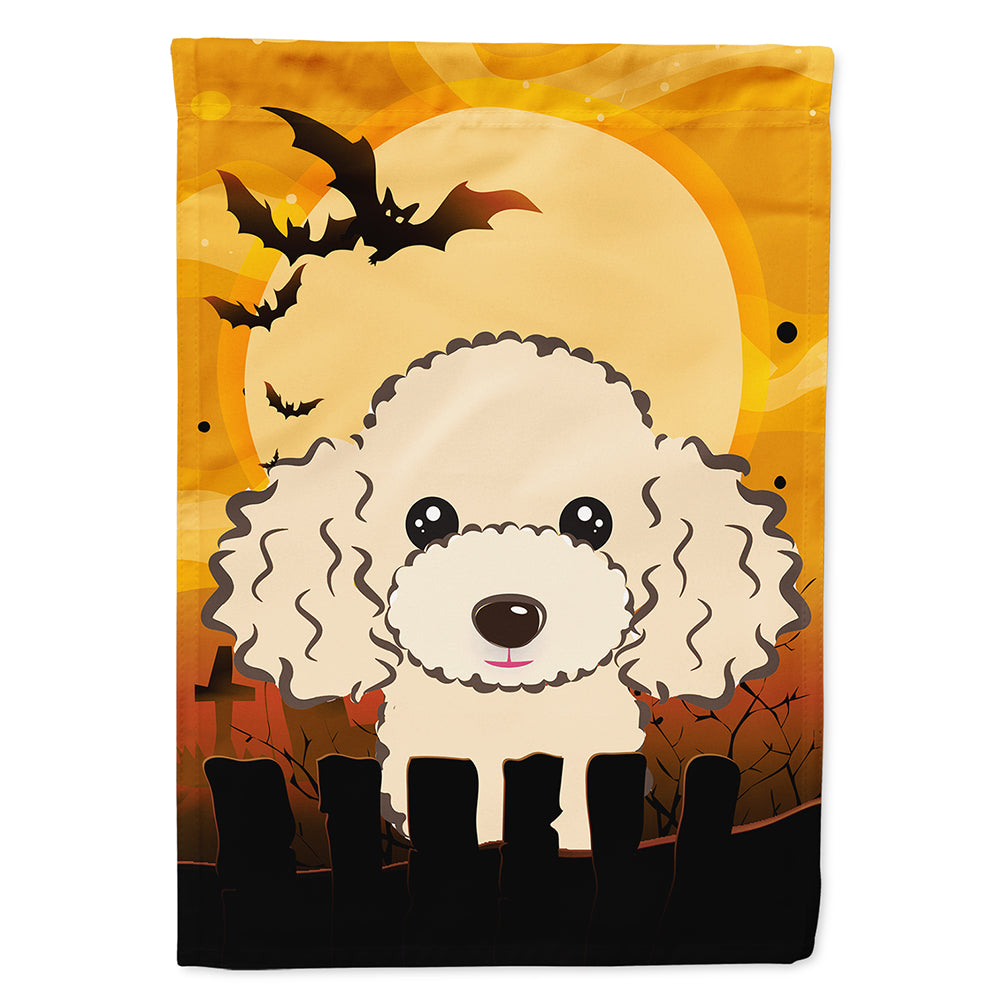 Halloween Buff Poodle House Flag 28x40 Porch Sleeve Pole Decorative Outside Yard Banner Artwork Wall Hanging, Polyester