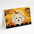 Halloween Buff Poodle Greeting Cards Pack of 8 Blank Cards with Envelopes Whimsical A7 Size 5x7