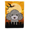 Halloween Silver Gray Poodle House Flag 28x40 Porch Sleeve Pole Decorative Outside Yard Banner Artwork Wall Hanging, Polyester