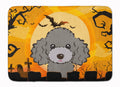 Halloween Silver Gray Poodle Memory Foam Kitchen Mat Machine Washable Anti-Fatigue Cushion Comfort Bath or Kitchen Rug