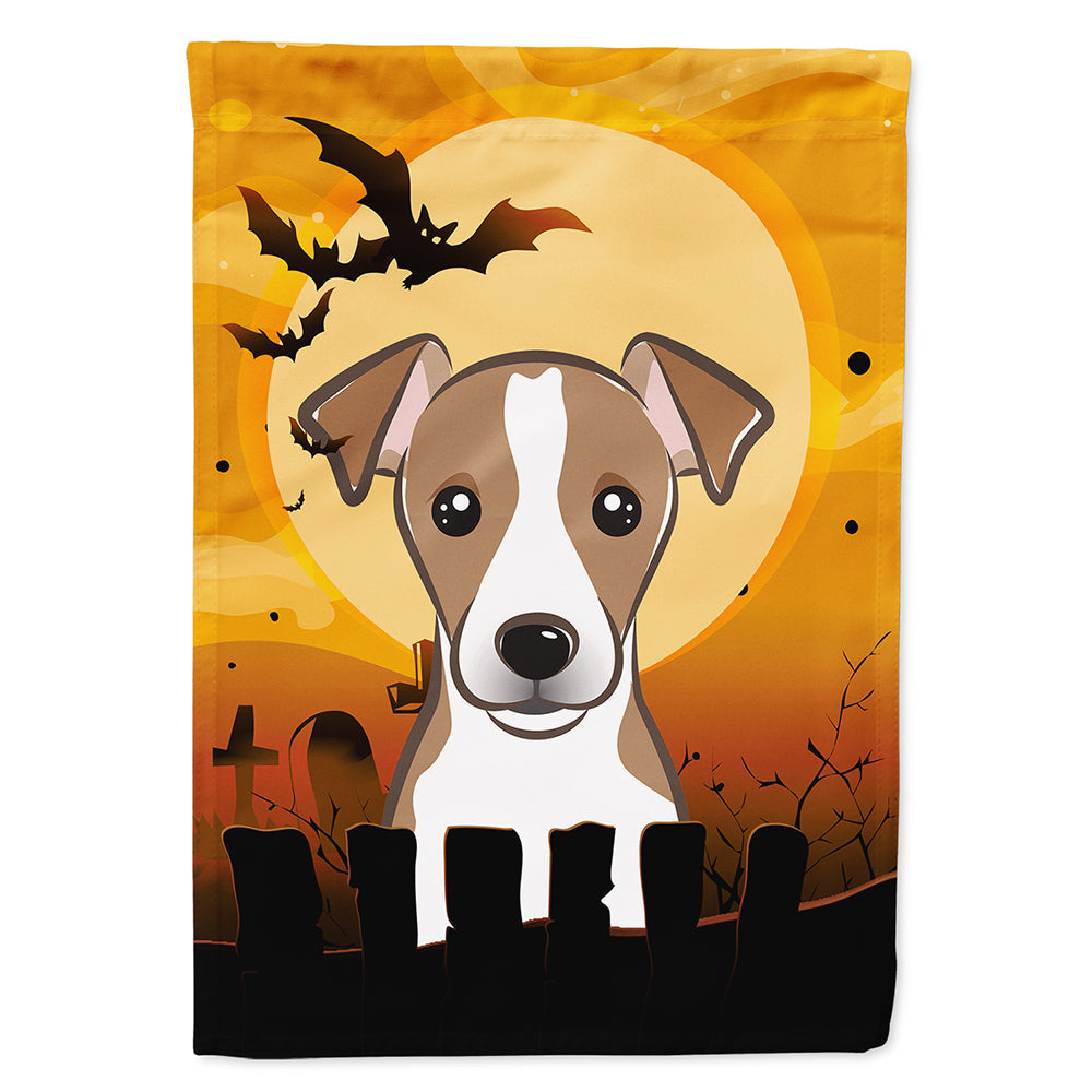 Halloween Jack Russell Terrier House Flag 28x40 Porch Sleeve Pole Decorative Outside Yard Banner Artwork Wall Hanging, Polyester