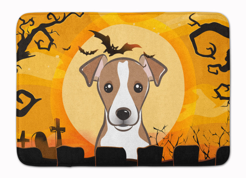 Halloween Jack Russell Terrier Memory Foam Kitchen Mat Machine Washable Anti-Fatigue Cushion Comfort Bath or Kitchen Rug