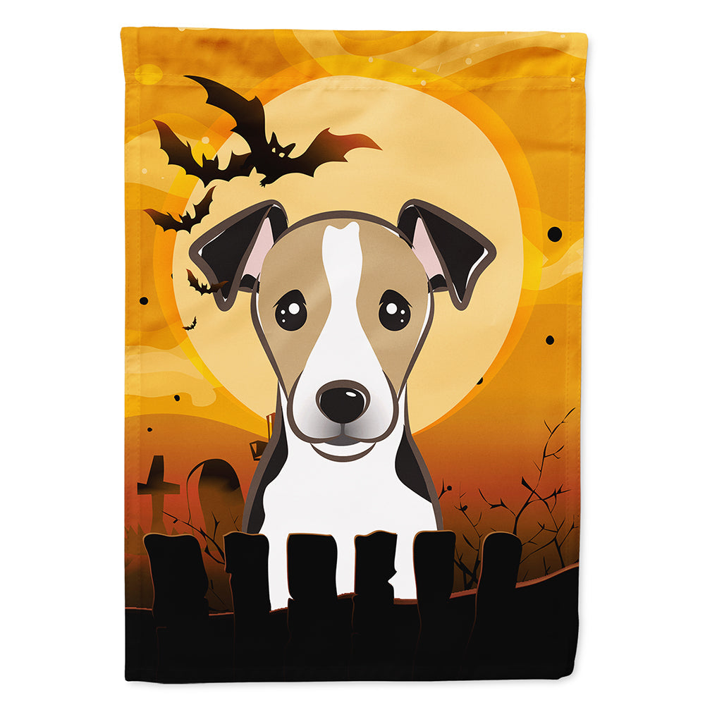 Halloween Jack Russell Terrier House Flag 28x40 Porch Sleeve Pole Decorative Outside Yard Banner Artwork Wall Hanging, Polyester