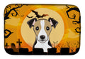 Halloween Jack Russell Terrier Dish Drying Mat Absorbent Dish Drying Mat Pad for Kitchen Counter Dish Drainer Mat for Countertop, 14 x 21", Multicolor