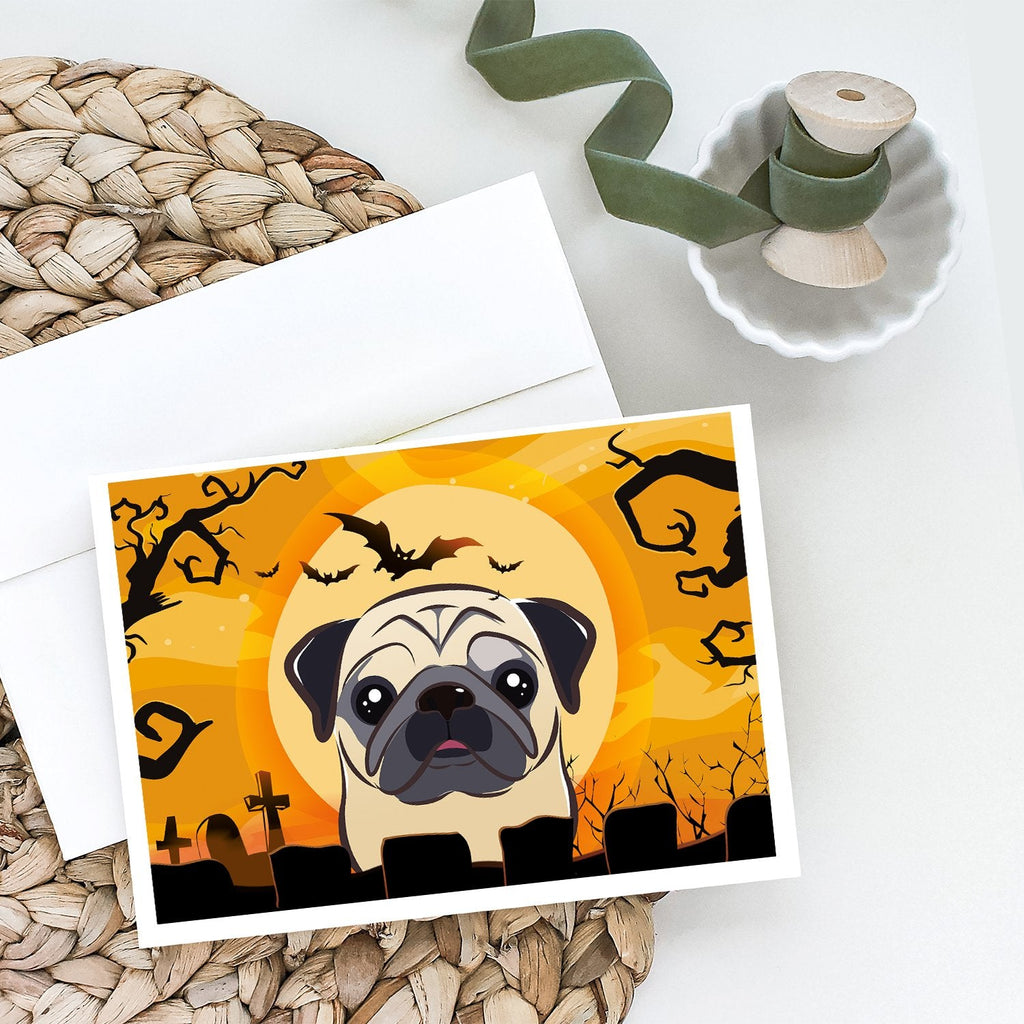 Halloween Fawn Pug Greeting Cards Pack of 8 Blank Cards with Envelopes Whimsical A7 Size 5x7