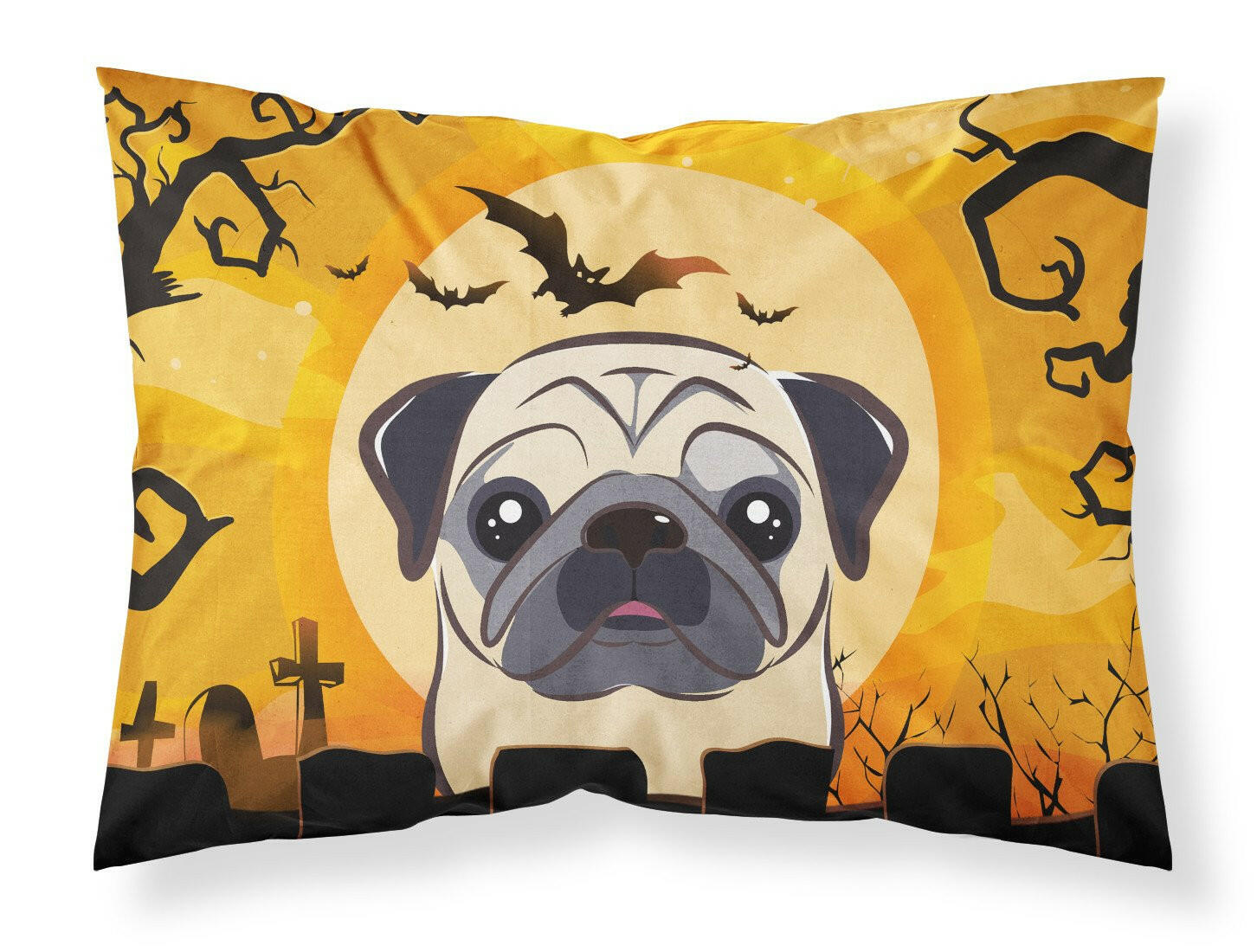 Halloween Fawn Pug Standard Pillowcase Lightweight Super Soft Easy Care Decorative Artwork Pillowcase, Standard