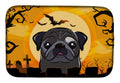 Halloween Black Pug Dish Drying Mat Absorbent Dish Drying Mat Pad for Kitchen Counter Dish Drainer Mat for Countertop, 14 x 21", Multicolor